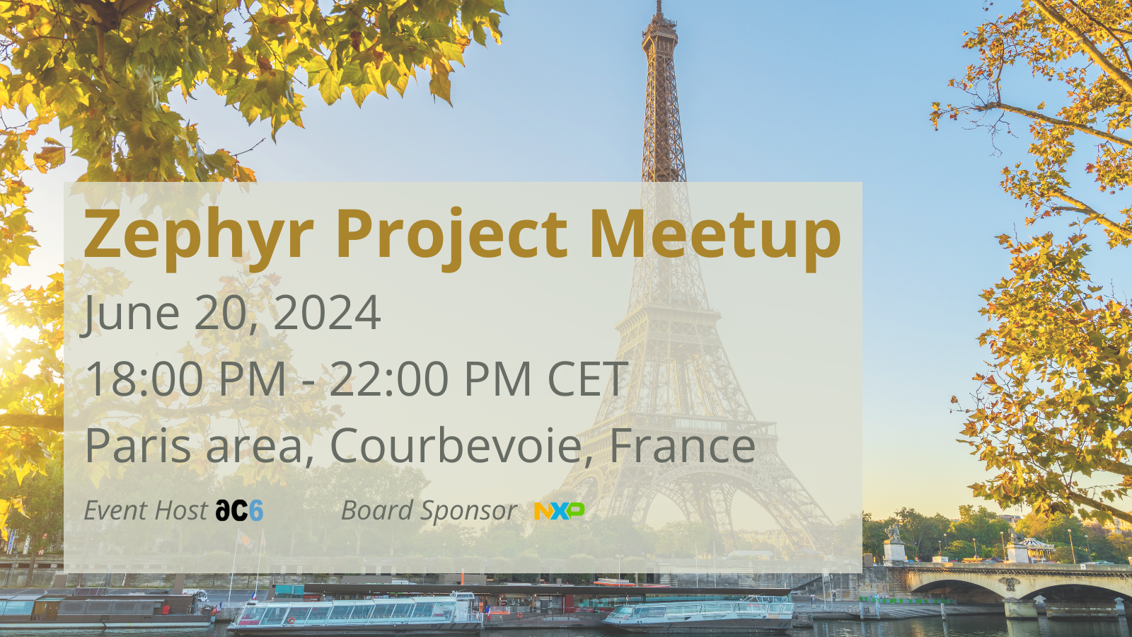 Zephyr project meetup; Paris, France
