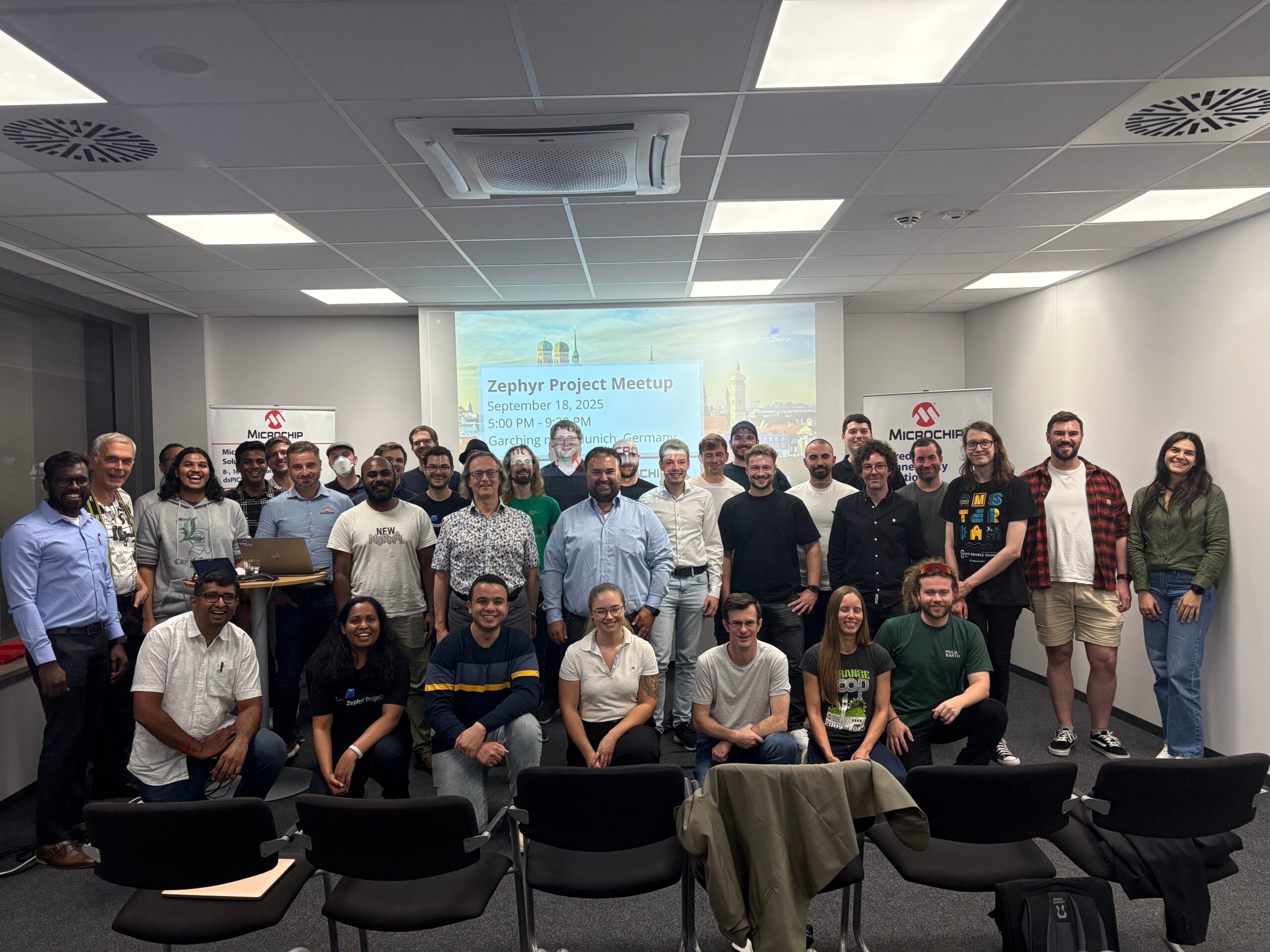 Microchip Technology - Zephyr project meetup at Garching, Munich, Germany - Group photo