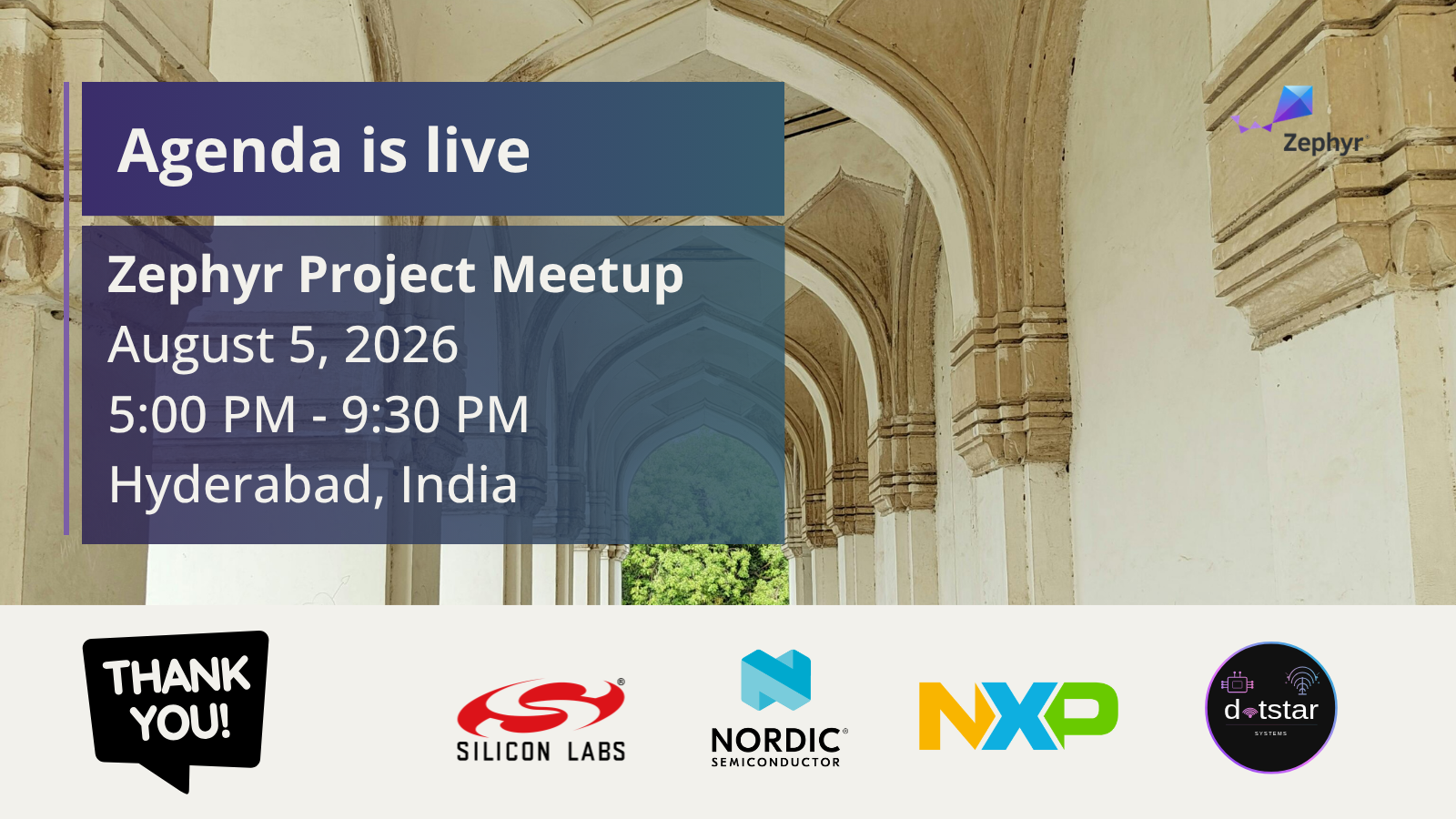 _ Agenda is live - Zephyr project meetup (August 5, 2026) - Hyderabad, India (1)