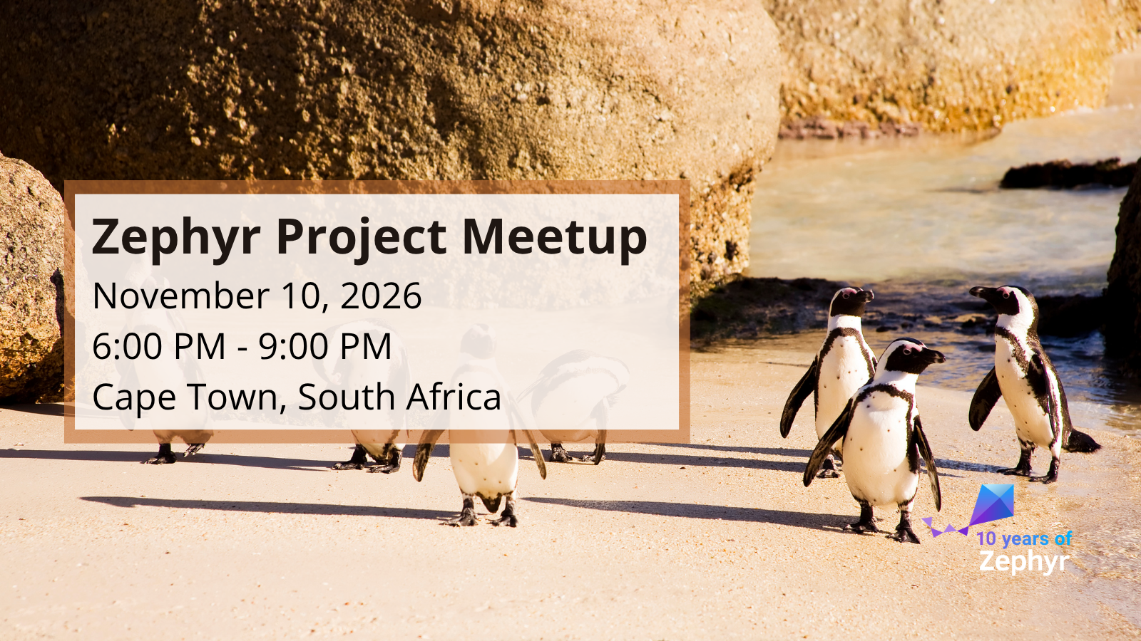 Zephyr Project Meetup (November 10, 2026) – Cape Town, South Africa